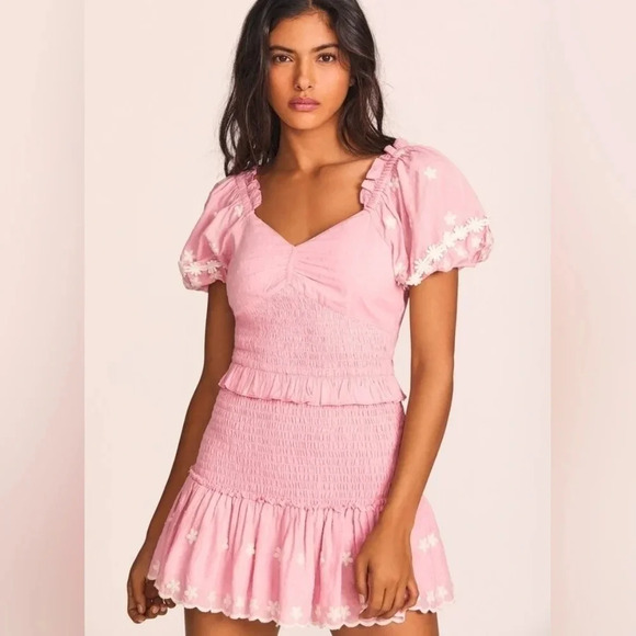 LoveShackFancy NWT Jarrah Dress Candy Pink XL